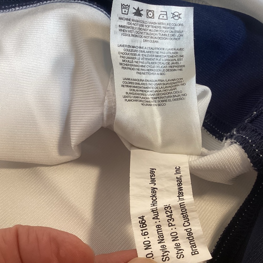 Penn State Nittany Lions Nike White And Navy Blue Hockey Jersey Mens Size Medium - Picture 10 of 13
